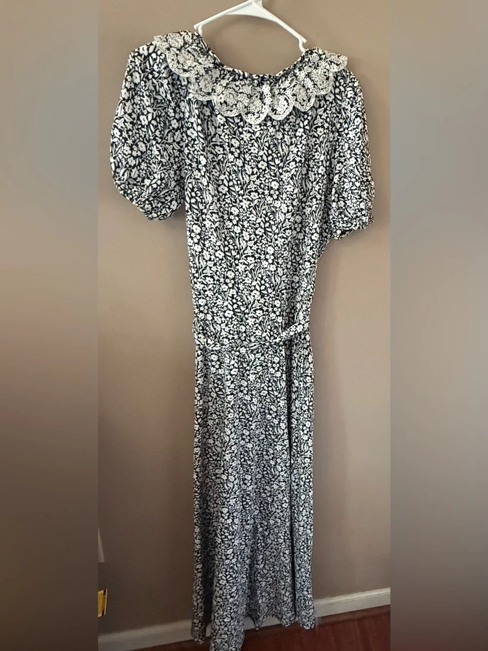 Boden trim detail midi dress navy size 14L nwt style d0135